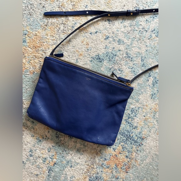 Celine lambskin trio bag- Navy blue - Picture 1 of 4